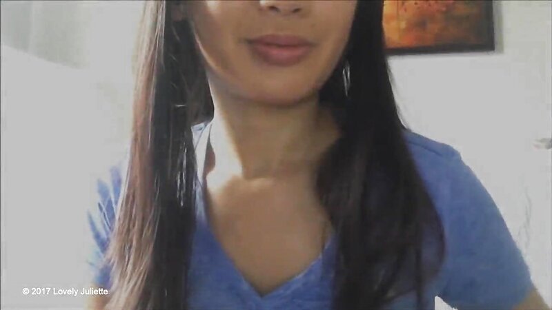 Lovely Juliette Nude in Blue Shirt Tease