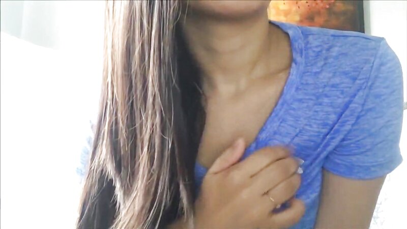 Lovely Juliette Nude in Blue Shirt Tease