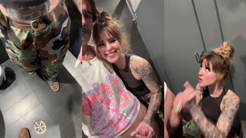 Awlivv Blows TheFleshMechanic's Cock Inside A Public Bathroom