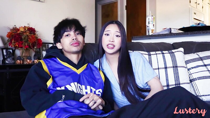 BbyL1ng Gets Her Tight Asian Pussy Plowed On The Sofa