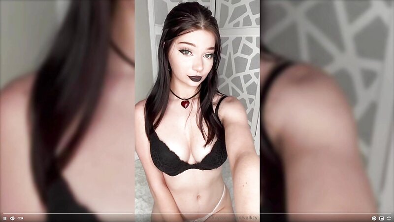 Valkcy Goth Girlfriend Stripping