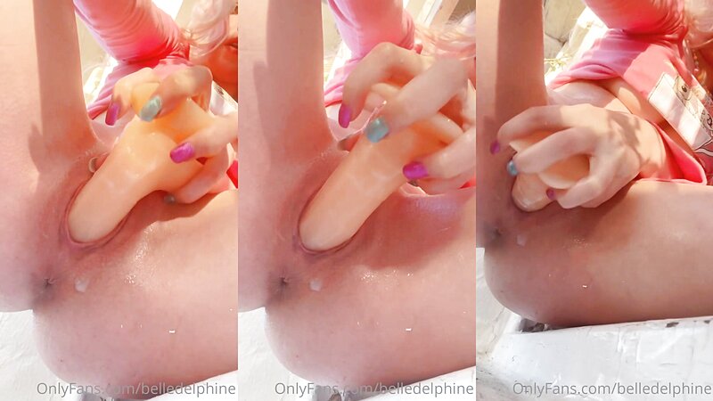 Belle Delphine Cute Riding a Pink Dildo