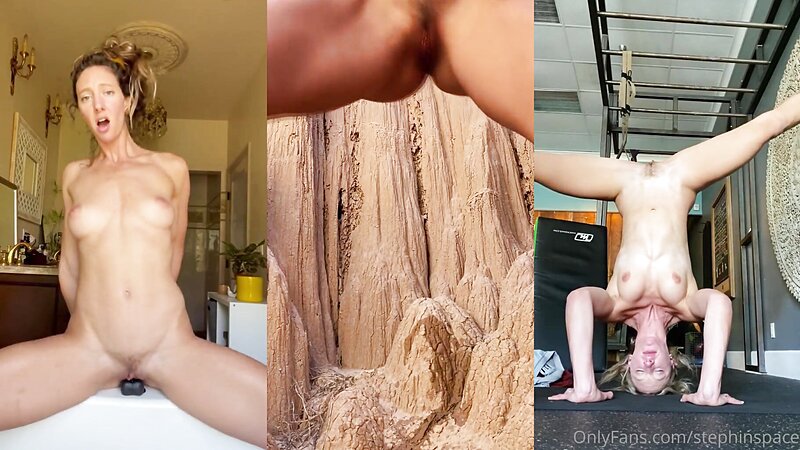 Stephinspace Naked Riding a Dildo action