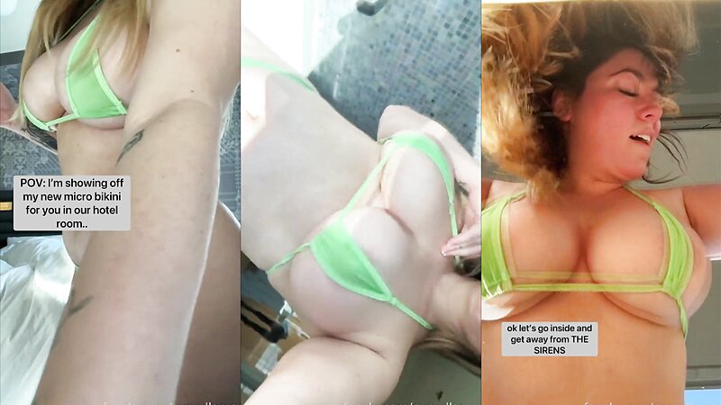 Curvyllama Nude Micro Bikini Slip and Tease